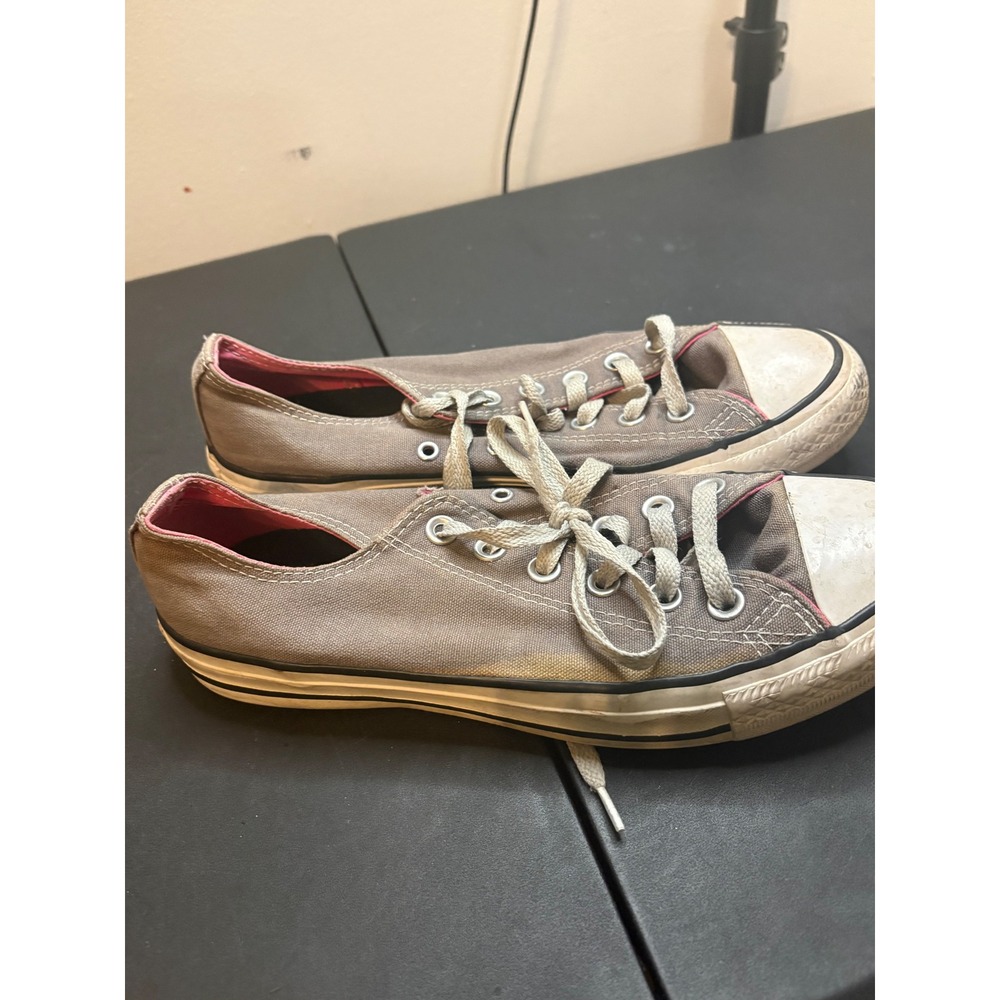 Converse Chuck Taylor All Star Low Top Gray Pink Double Tongue Sneakers Womens 8
